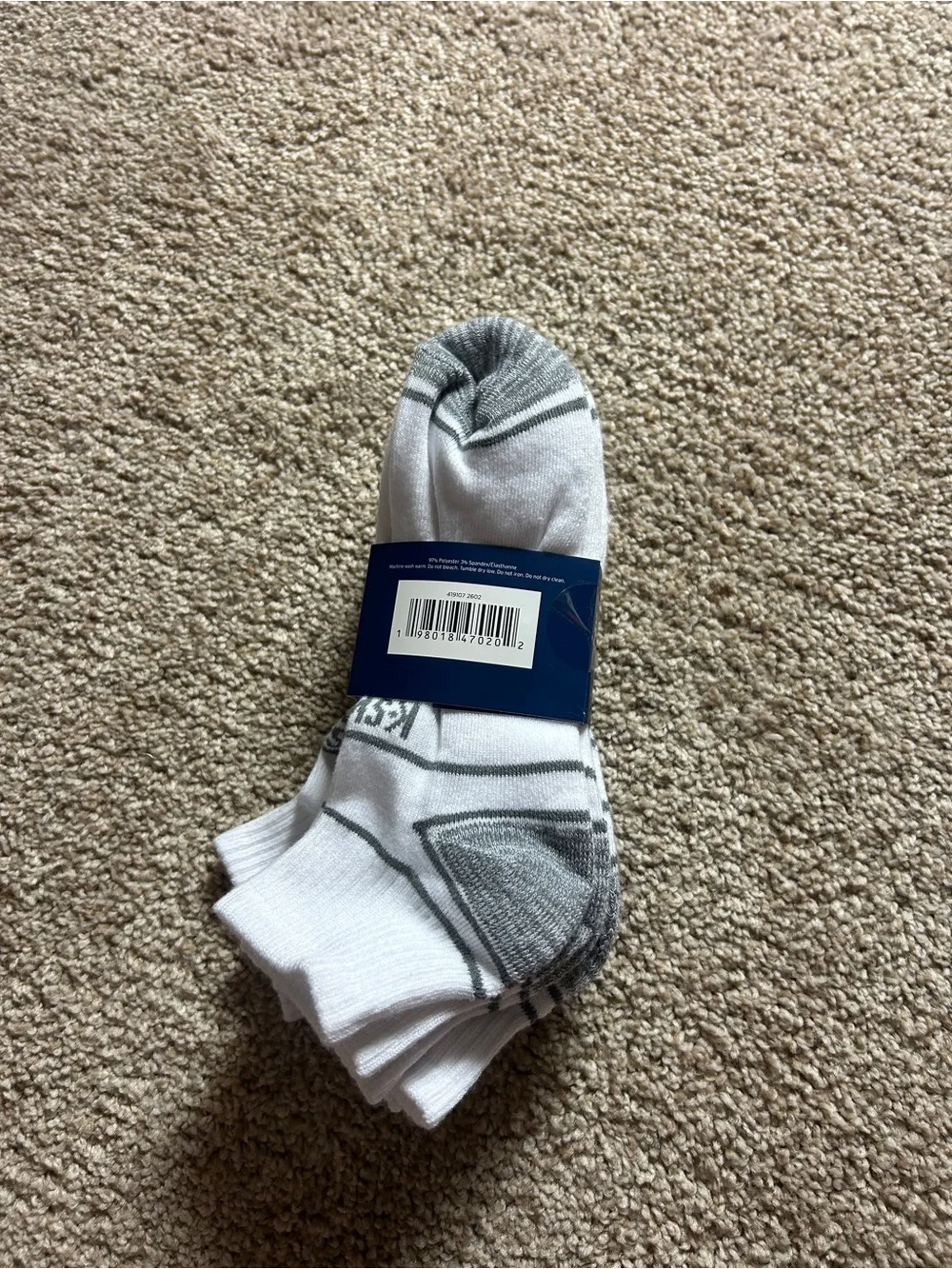K-Swiss Men's Cushion Low Cut Athletic Socks 5 Pair White Gray Shoe Size 6-12